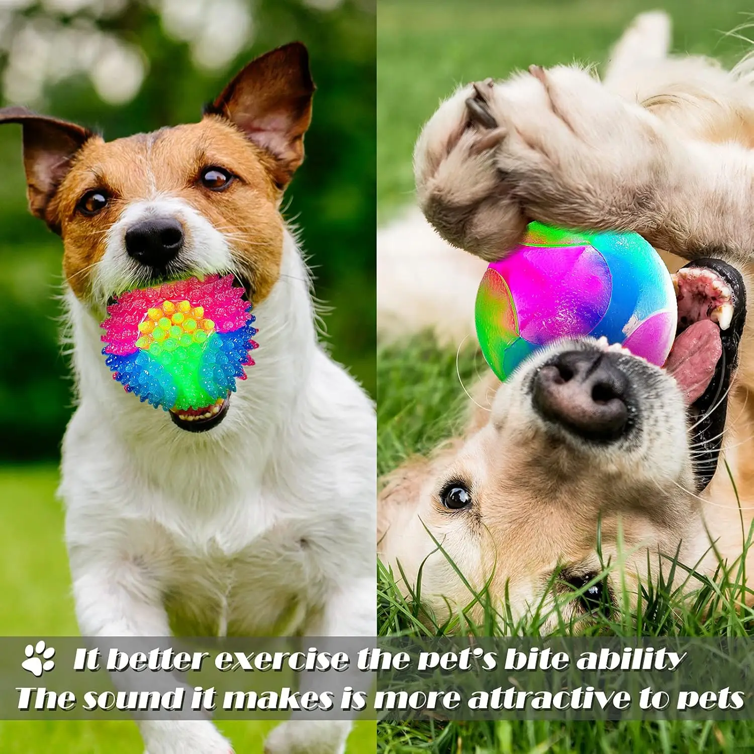 Light up LED Dog Ball Elastic Flashing Ball Glowing Interactive Dog Toy Flash LED Dog Toys Pet Color Ball Bounce
