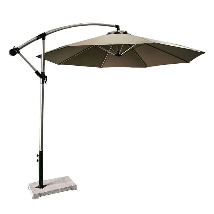 FEAMONT High Quality round Luxury Beach Awnings UV Printed Canvas Big Aluminum Banana inside out Umbrella Outdoor Restaurants