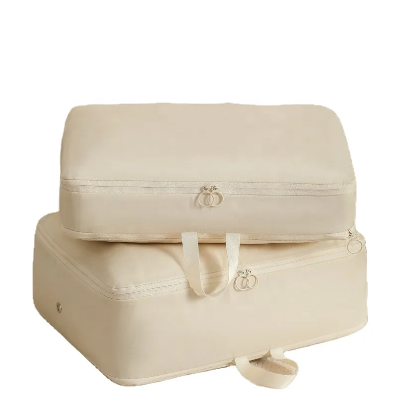 Space Saving large capacity lady bag case Waterproof clothes packing cubes for suitcases Foldable travel bags with double zipper