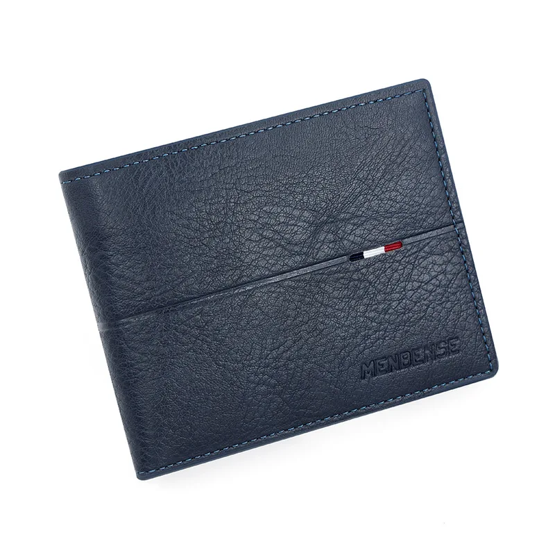 OEM Factory Custom LOGO PU Leather Short Card Holder Wallet Monet Purses Pocketbook For Men