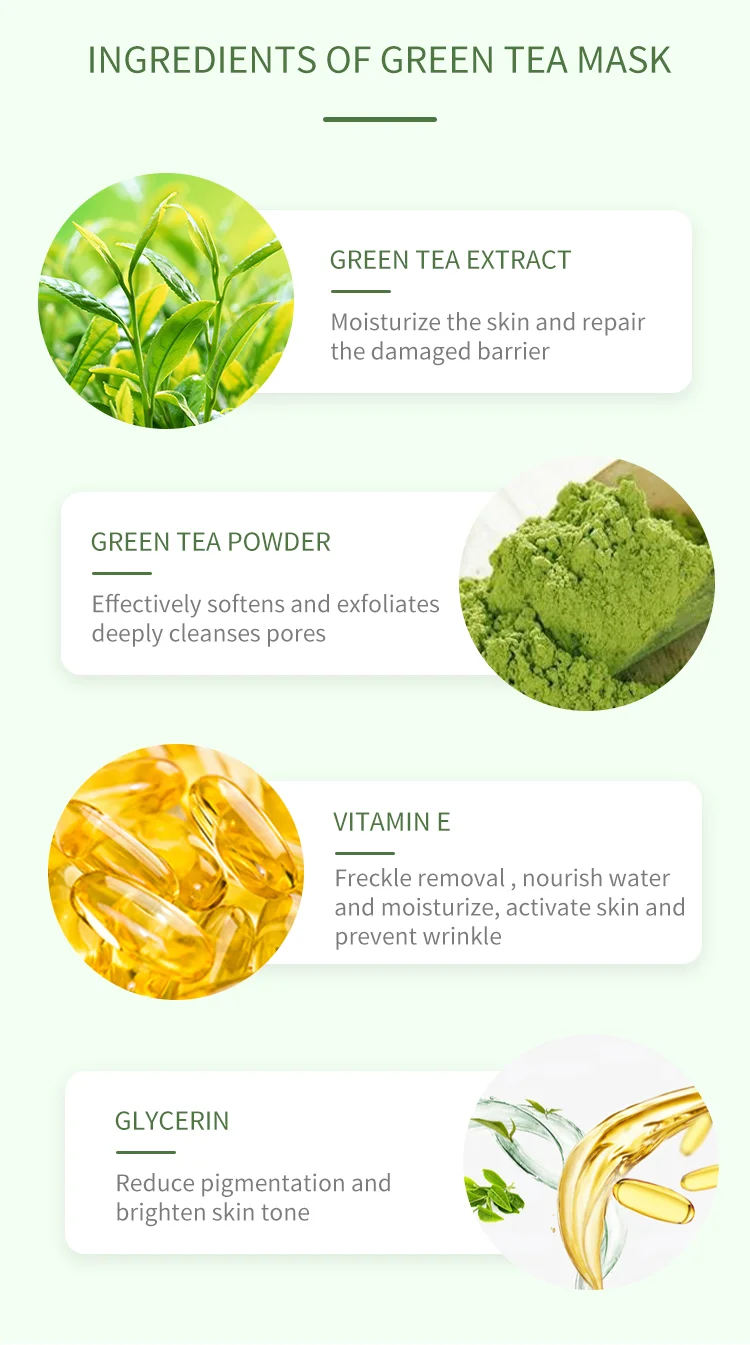 Green Tea Solid Ma sk skin Mud Stick Deep Cleansing Spread Green Tea Eggplant Solid Ma sk green tea purifying clay stick