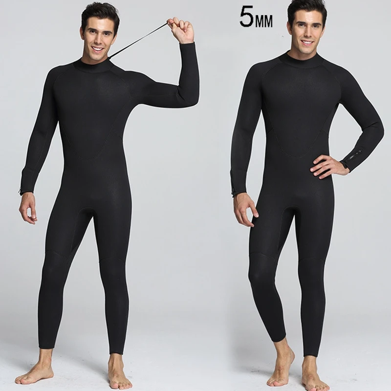 5MM Neoprene Wet suit Spearfishing Wetsuits for Underwater Hunting Hooded 2-pieces Thicker Scuba Diving Suit