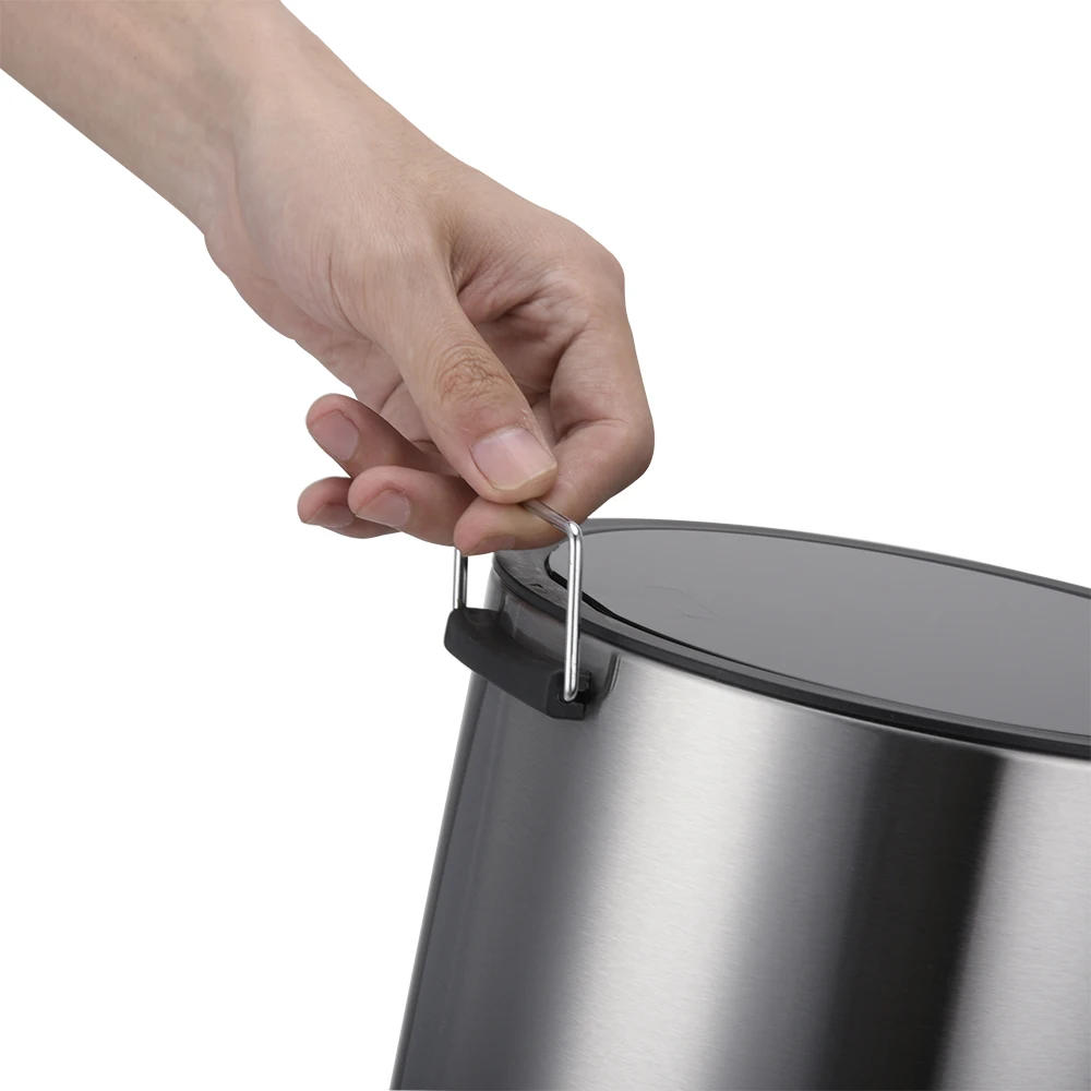 Office kitchen bathroom Stainless steel purple thin lid design trash dust bin for waste paper bin soft close pedal bin