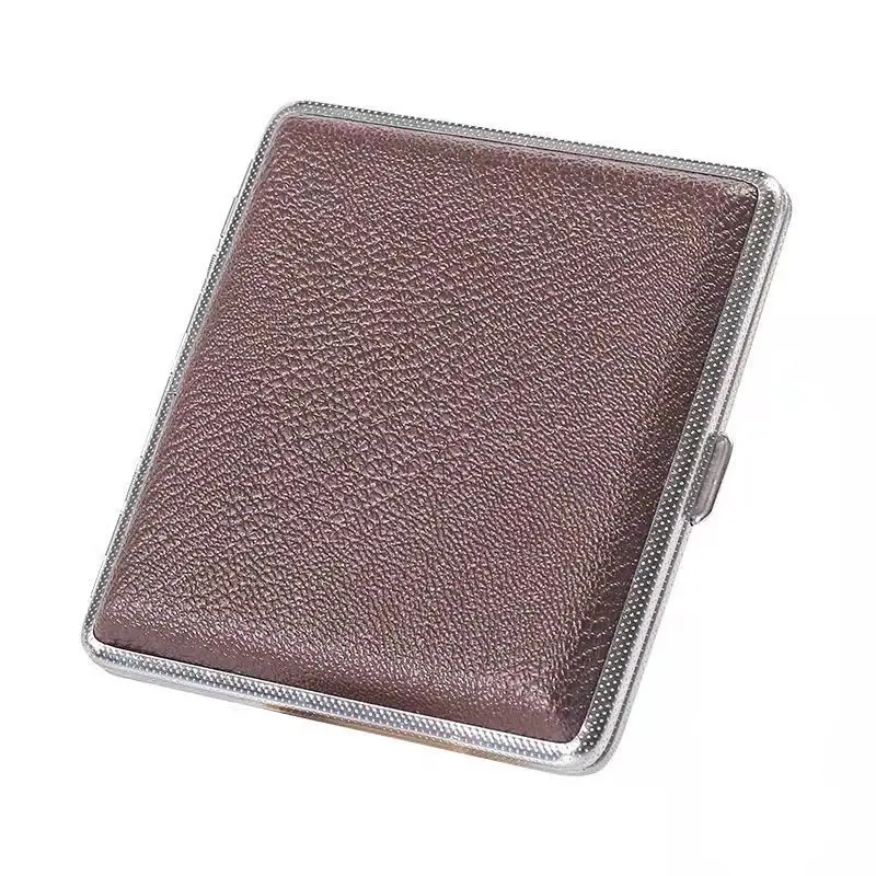 Free Sample High Quality Cheaper Colorful Customized Logo 20pcs Cigarette Cases Airtight Tin Cigarette Case Leather