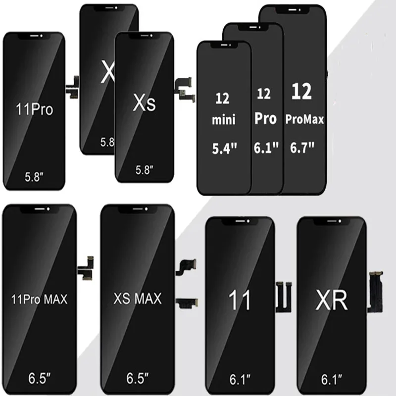 Original oled for iphone x xr xs 11 12 pro max lcd refurbished replacement original touch display screens mobile phone lcds