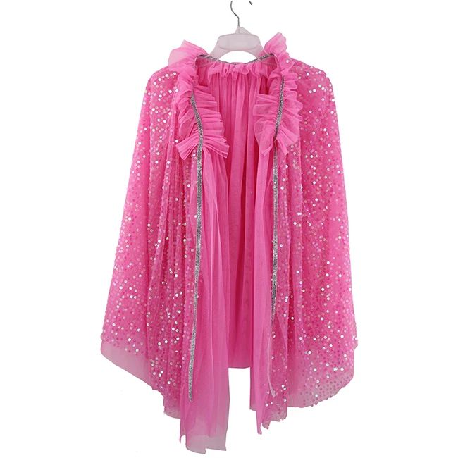 New Style Sparkle Kid Girls fairy Cloak Party Wear Tulle Children Cape Princess Cloak Cosplay