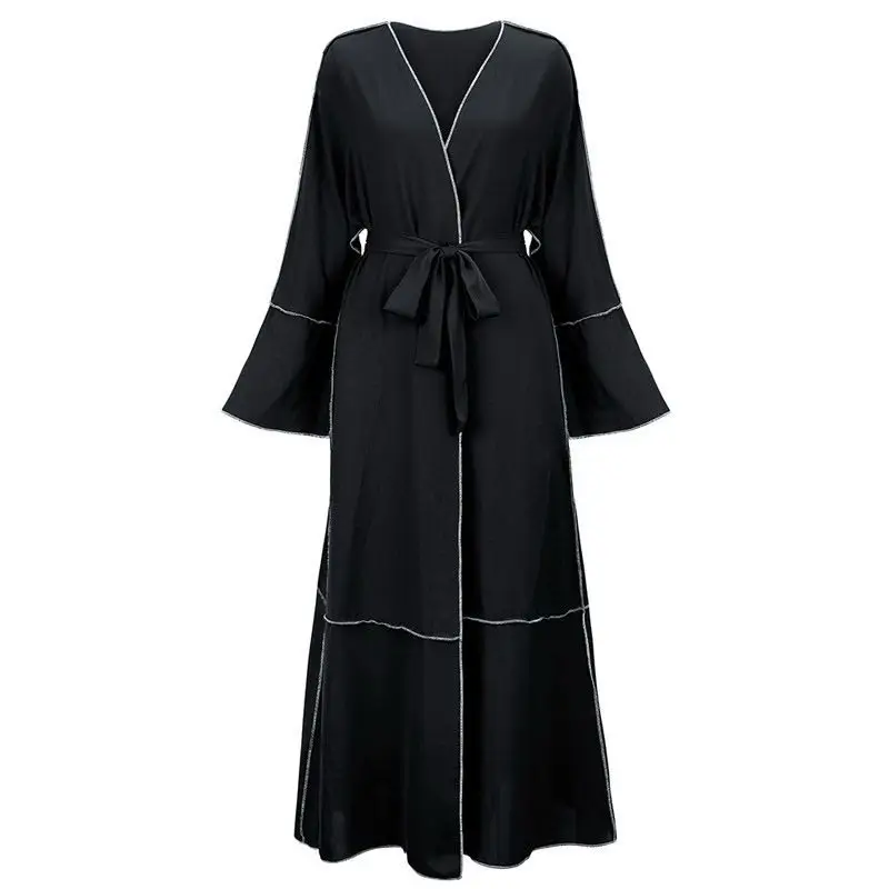 Fall 2024 Modest Coats New Muslim Jumpsuit Fashion Open Kaftan Dubai Abaya Turkish Cardigan