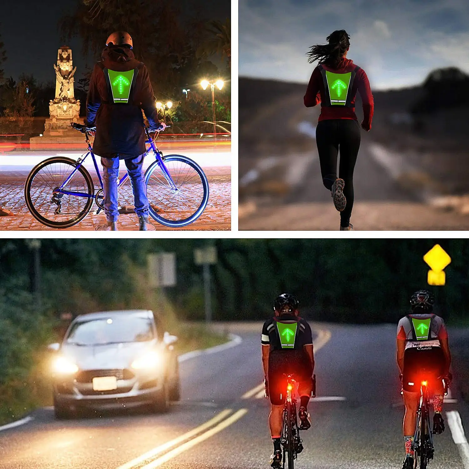 High Visibility LED Reflective Jacket Custom Logo Work Reflective Road Safety Vest with LED Turn Signal Lighted Up Vest