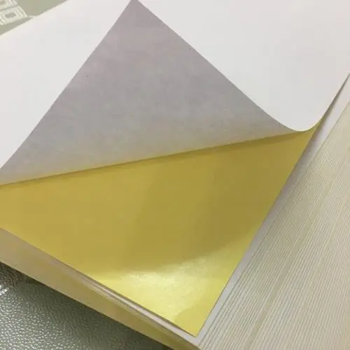508*762mm Matt White Self Adhesive Paper Strong Glue Yellow Release Silicone Paper
