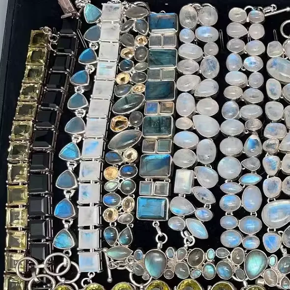 crystal moissanite charm couple fine fashion jewelry bracelet  bangles women home femme bracelet charms