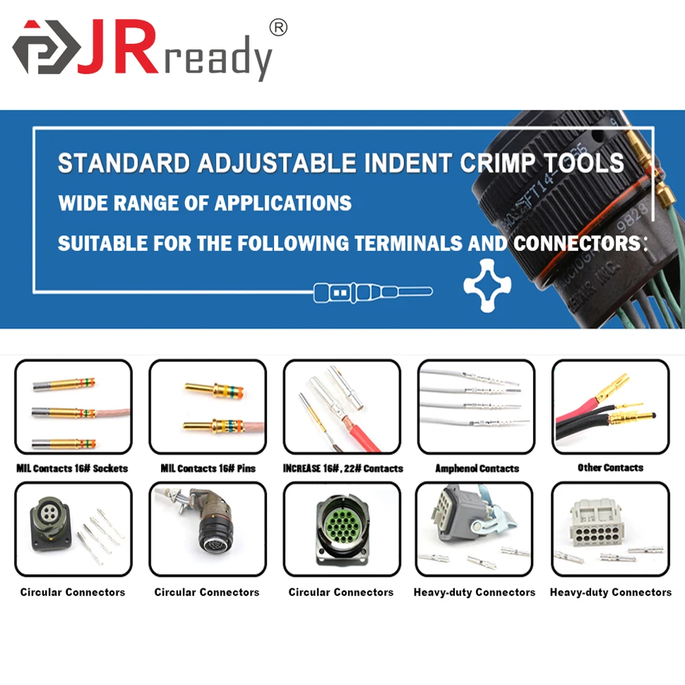 JRready ACT-AS2 Four-indent Wire Crimper 20-32AWG Design According M22520/2-01 For Miniature Connector M39029 Solid Contact
