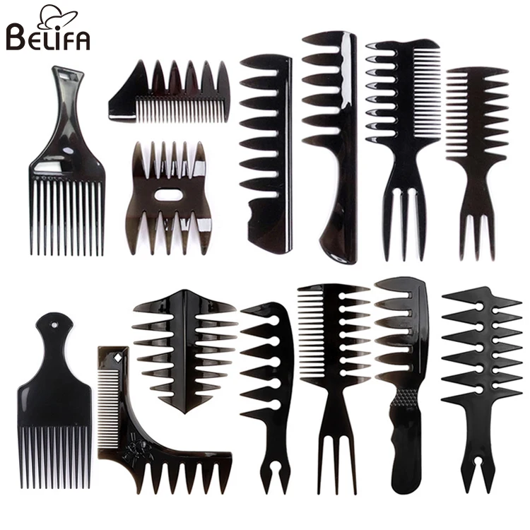 New Custom Barbershop Vintage wide teeth comb Dual use hair combs wholesale styling tool hairdressing big tooth comb