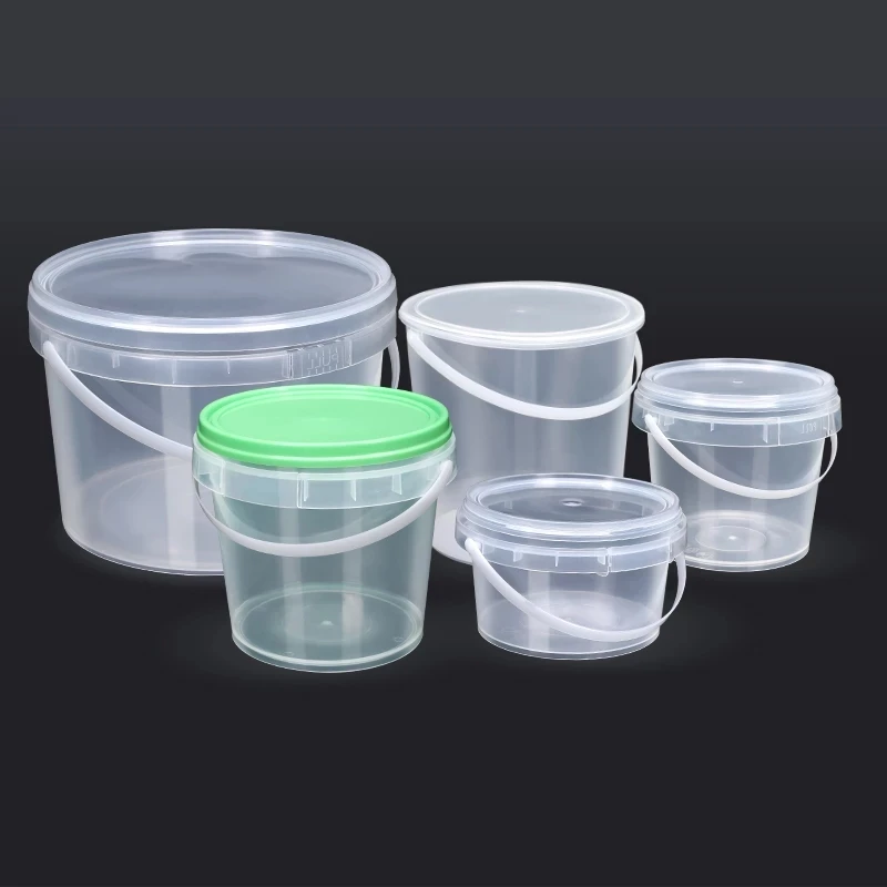 Empty 500ML Round Plastic Bucket Food Grade Packaging bottle Ice Cream Honey Storage Containers 10PCS
