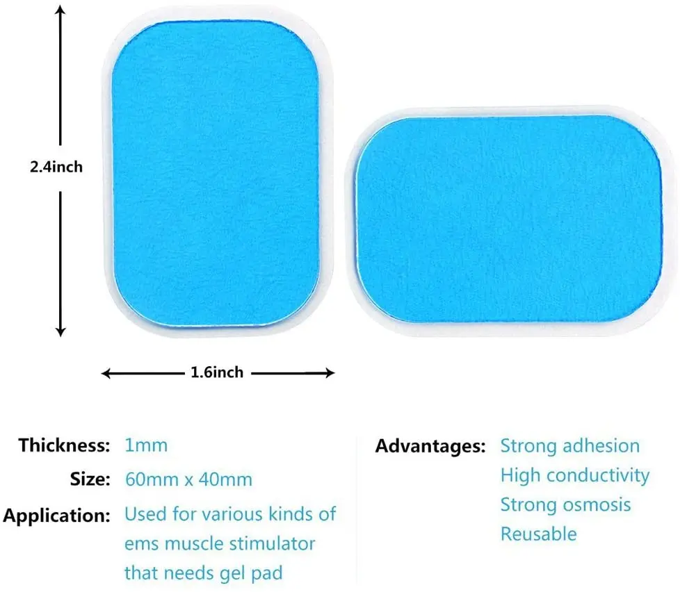 EMS Gel Pads Electrodes Gel Replacement Pads, EMS Trainer Gel Pads for Abs Toner, ABS Stimulator