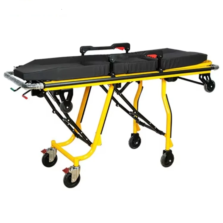 YFTA-A8 Ambulance Stretcher Trolley Equipped with a reversible two-stage IV stand, adjustable in height
