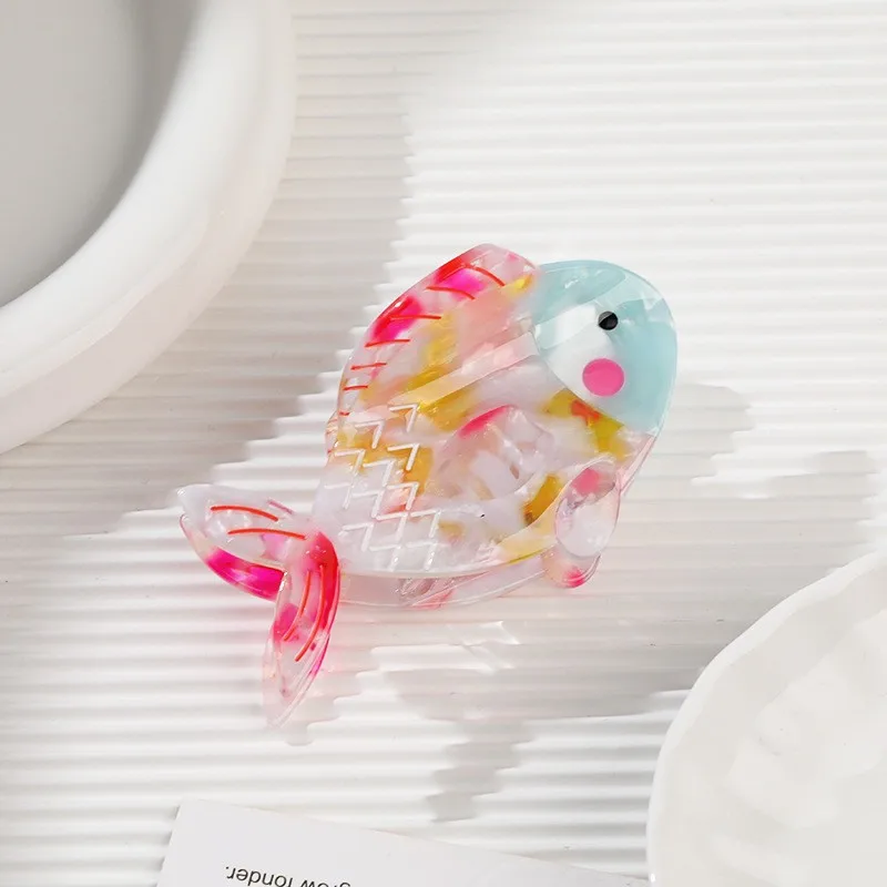 Wholesale European American New Design Cartoon Goldfish Hairclip Headpiece Acetic Acid Grab Clip Shark Clip Splicing Hair Grip