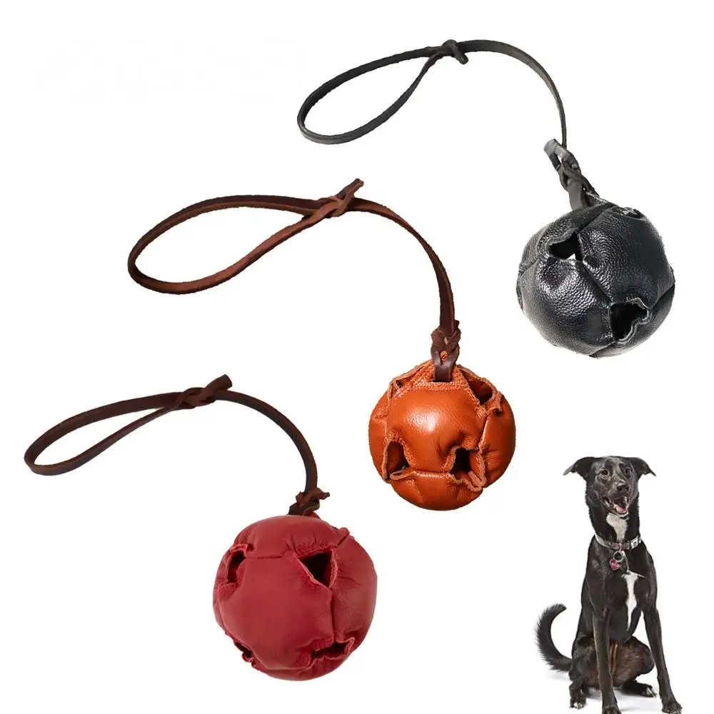 Durable Cow Leather Dog Toy Ball for Puppies Small Medium Dogs Training Supplies Bite Package Outdoor Training