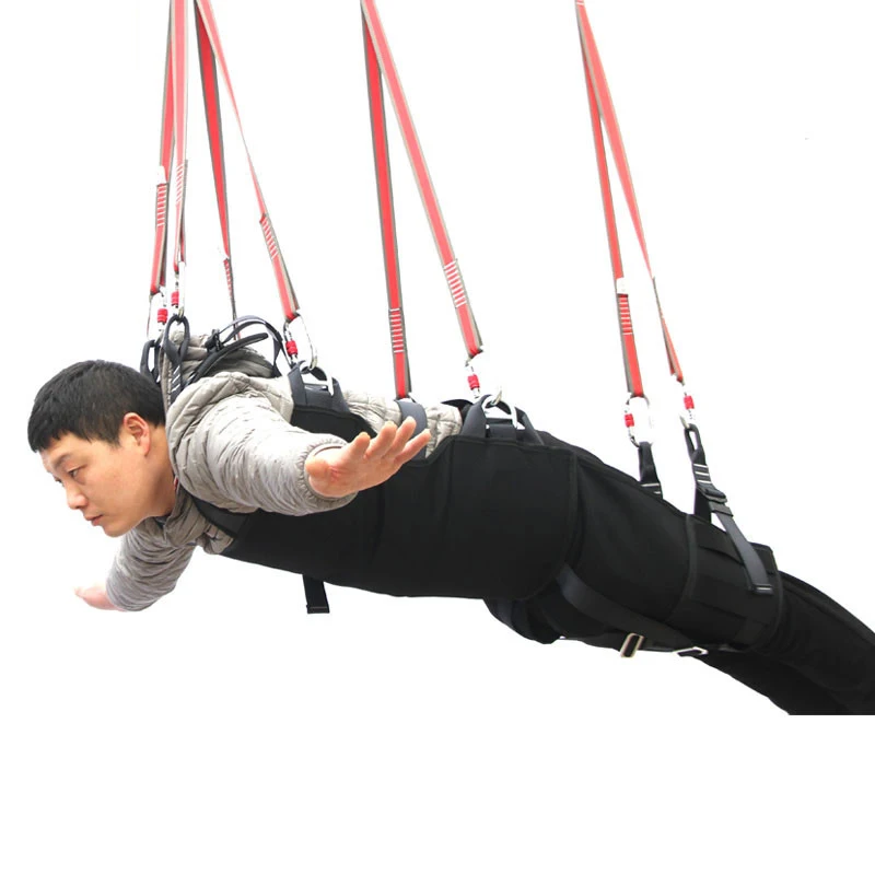 Safety climbing harness Quality assurance black/orange/blue zip line harness