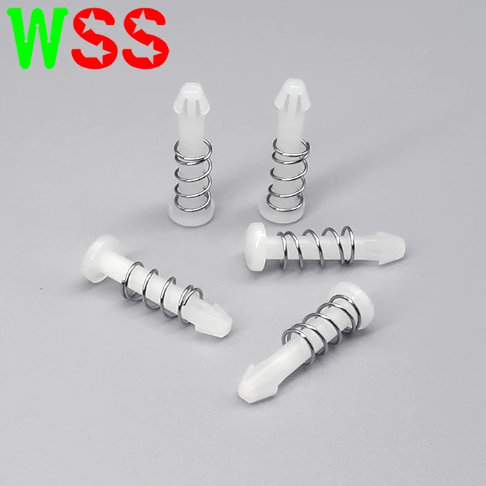 Black White Plastic Spring Push Pin Spring Snap Rivet Push Lock Pin Nylon Snap Rivet