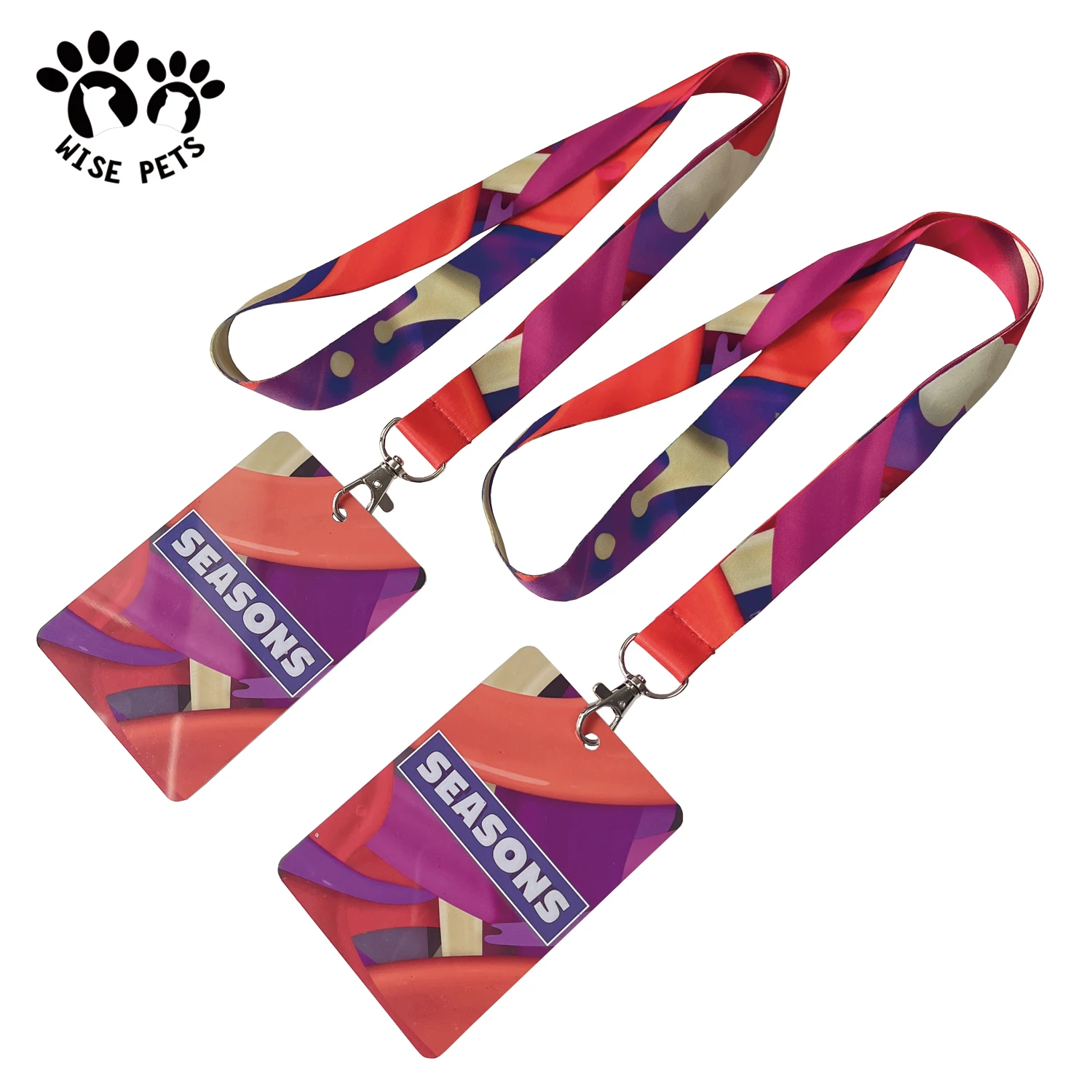 Custom Business Activity ID Card Holder Lanyard Sublimation Printing Polyester ID Badge Neck Lanyard With PVC Name Card