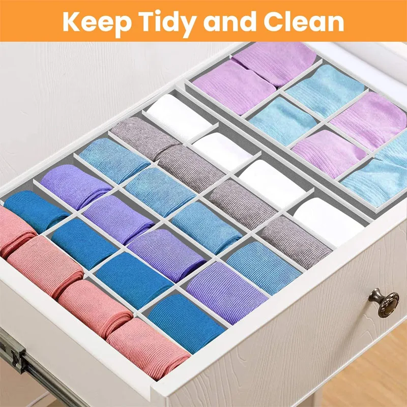 4pcs foldable wardrobe bra socks clothes scarf drawer underwear divided organizer
