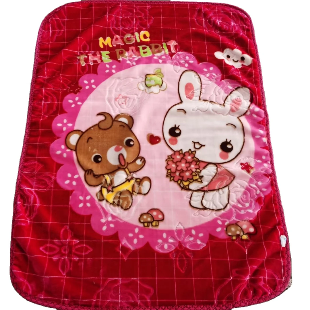 Raschel double blanket for babies and children