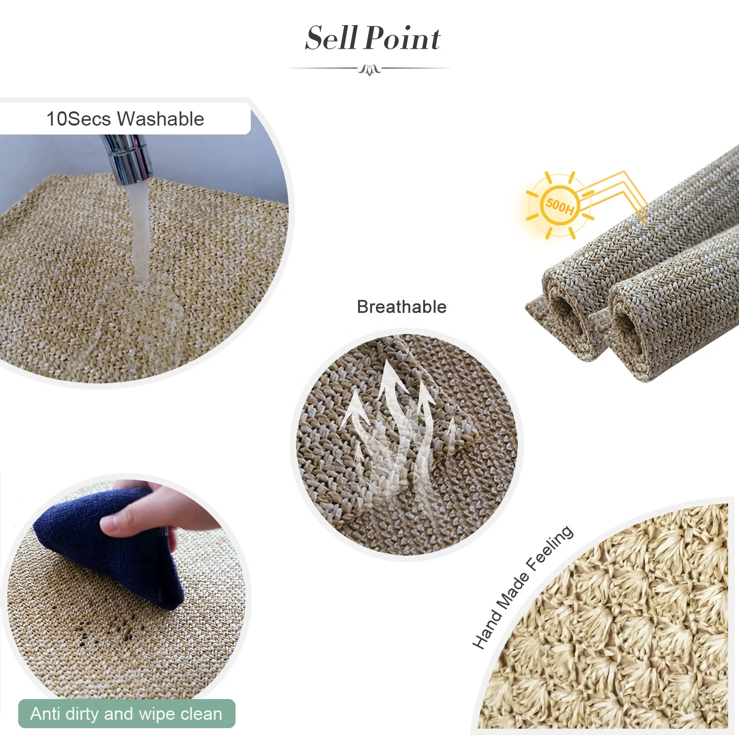China Textiles Fabrics Suppliers Eco-Friendly Material Raffia Jute Braided Fabric
