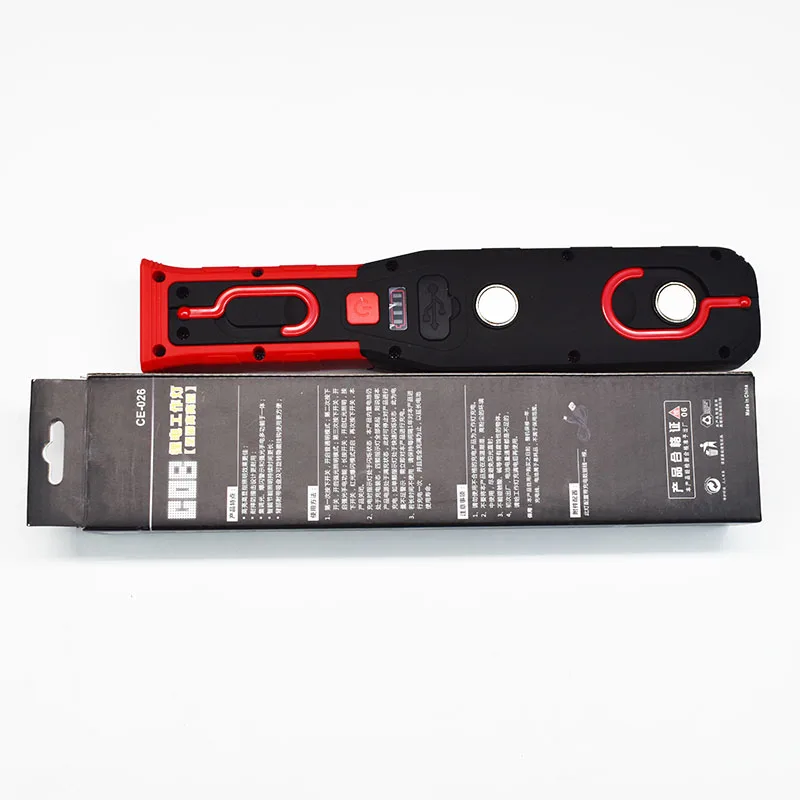LED Flashlight Magnetic Work Light USB Rechargeable Torch Hook Portable Lantern Inspection Light Camping Car Repair Lamp