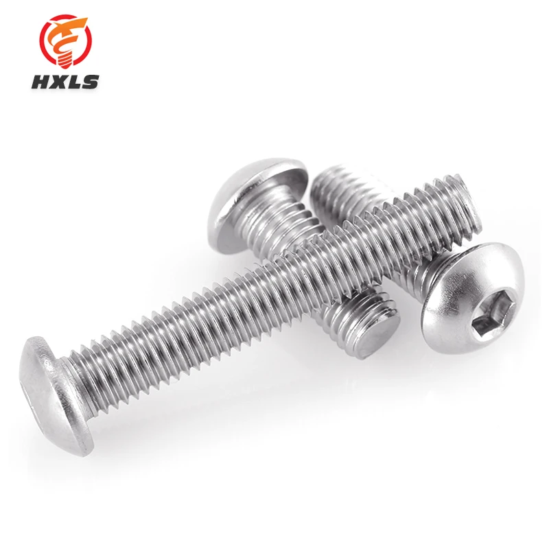 ISO 7380 ANSI/ASME A2 304 Stainless Steel grade 10.9 Black Oxide hex socket button round head machine screws