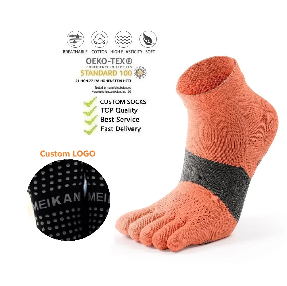 Custom Cotton Grip Sport Socks Compression Women Five Fingers Socks,five Toe Socks, Anti-slip Toe 5 Finger Yoga Pilates Socks