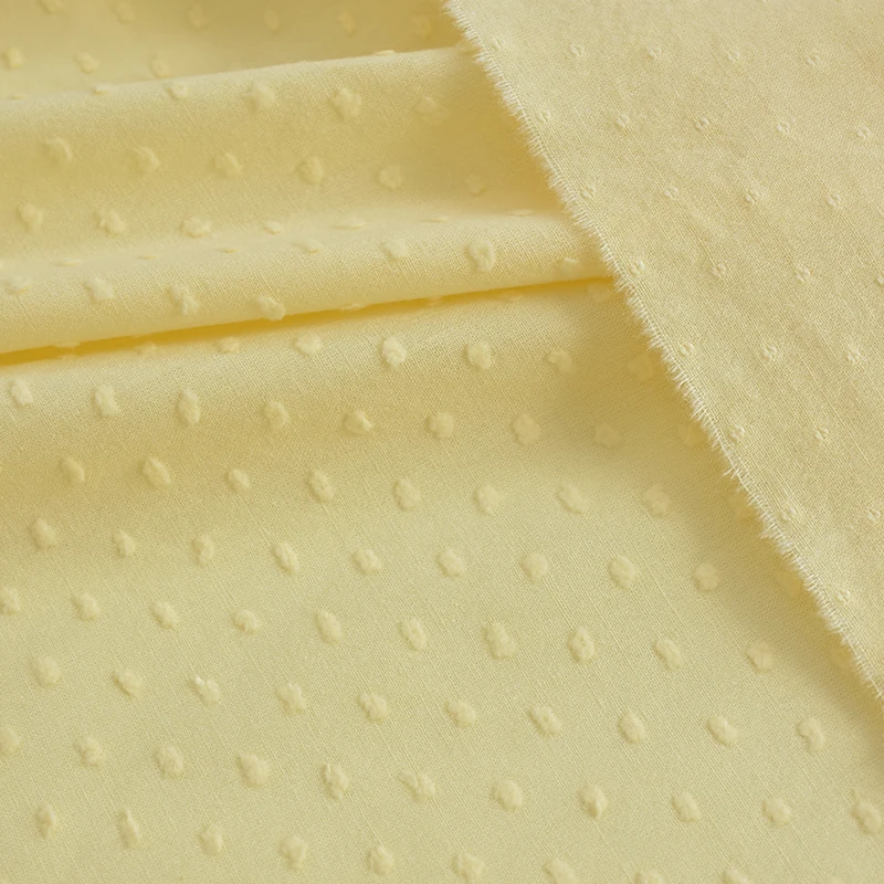 Breathable And Soft Plain Guipure Fabric Summer Baby Kids Fabrics Materials Pure Cotton swiss dot Jacquard Fabric For Dresses