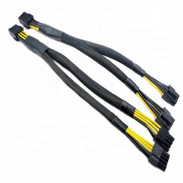Высокое качество 30 см 16AWG GPU VGA PCI-e 8 контактный разъем Dual GPU 8(6 + 2) Pin типа «папа» и длинными рукавами GPU 8Pin разветвитель питания кабель-удлинитель