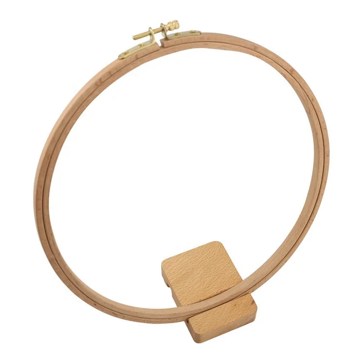 
Handmade Cross-stitch Tool Accessories 8*6*2 CM Beech Wood Square Base Bracket Embroidery Holder Desktop Stand 