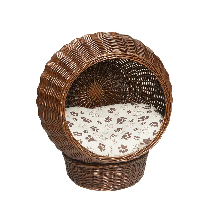 Strong durable excellent quality wicker pet basket willow cat basket rattan comfortable pet cat house