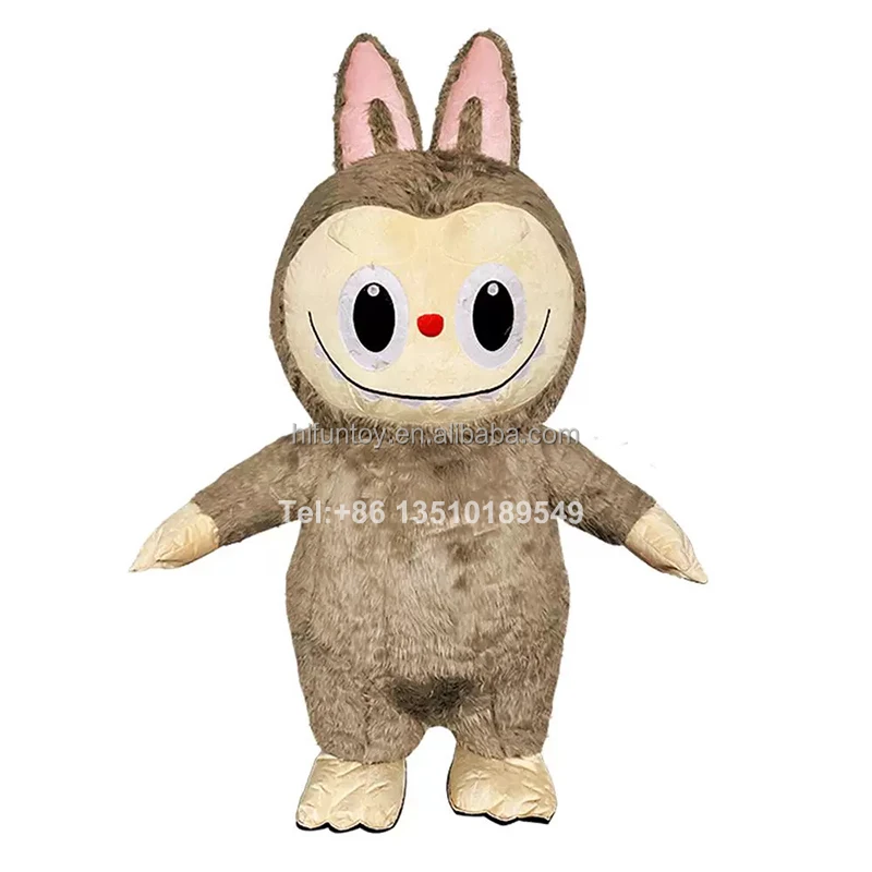 Funtoys OEM Inflatable POPMART Plush Mascot Costume LABUBU Elf Toy Cartoon Mascotte Wearable Walking Halloween Carnival 2m/2.6m