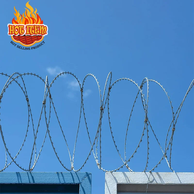Factory Hot Dipped Galvanized 12.5 Gauge 18 Gauge PVC Coated Barbed Wire Mesh For Security Fencing Anti Climbing