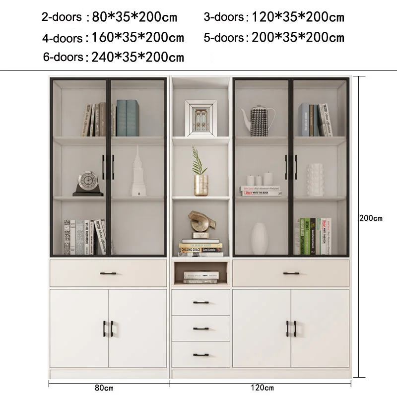 Mdf Library Large Bookcase Modern Luxury Living Room Furniture Commercial Bookshelf Design With Storage