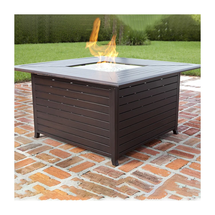 Rectangular Propane Outdoor Fire Pit Table
