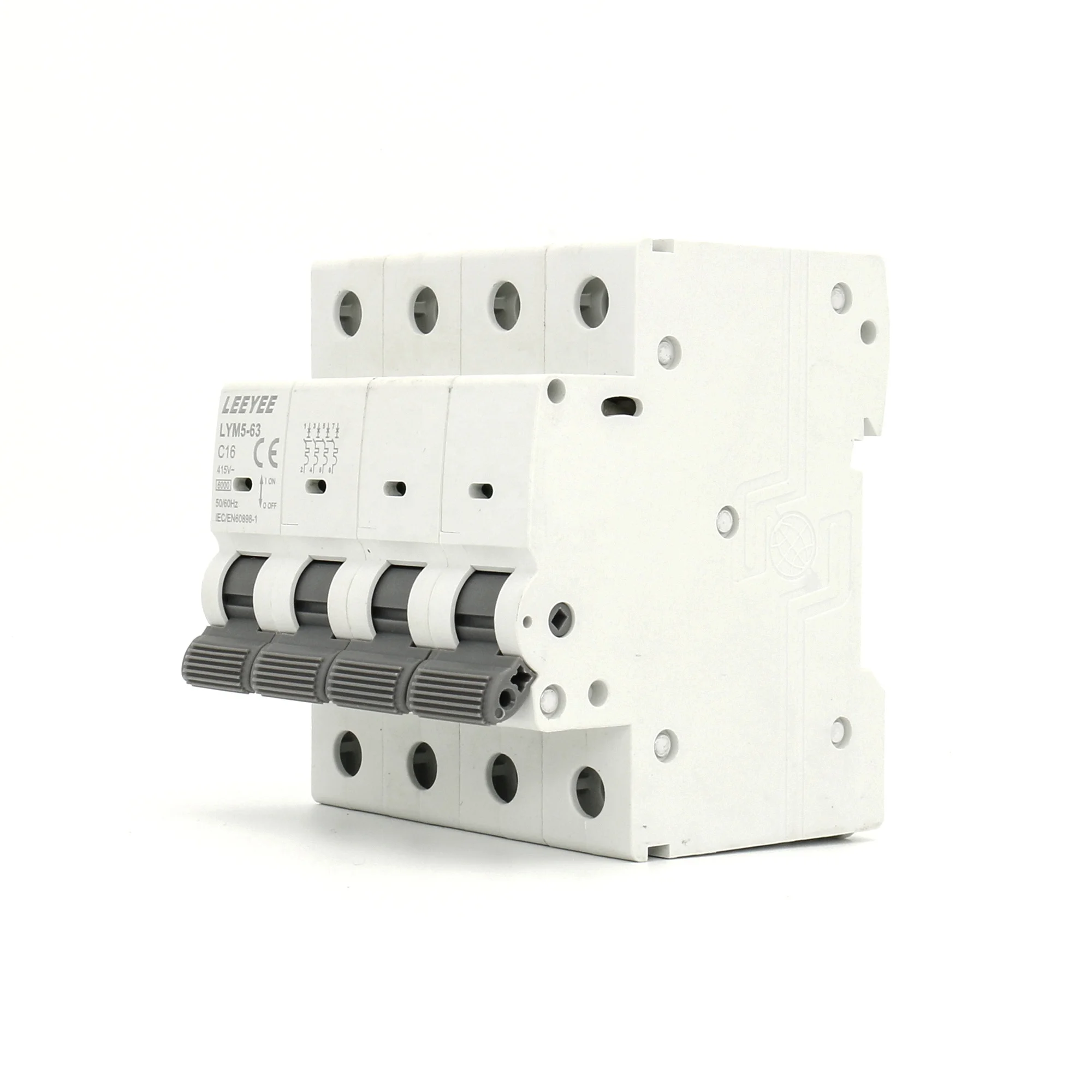 Low Price OEM AC 415V 6kA 35mm Din Standard Rail 3 Phase MCB Miniature Circuit Breaker 1P 2P 3P 4P Breakers