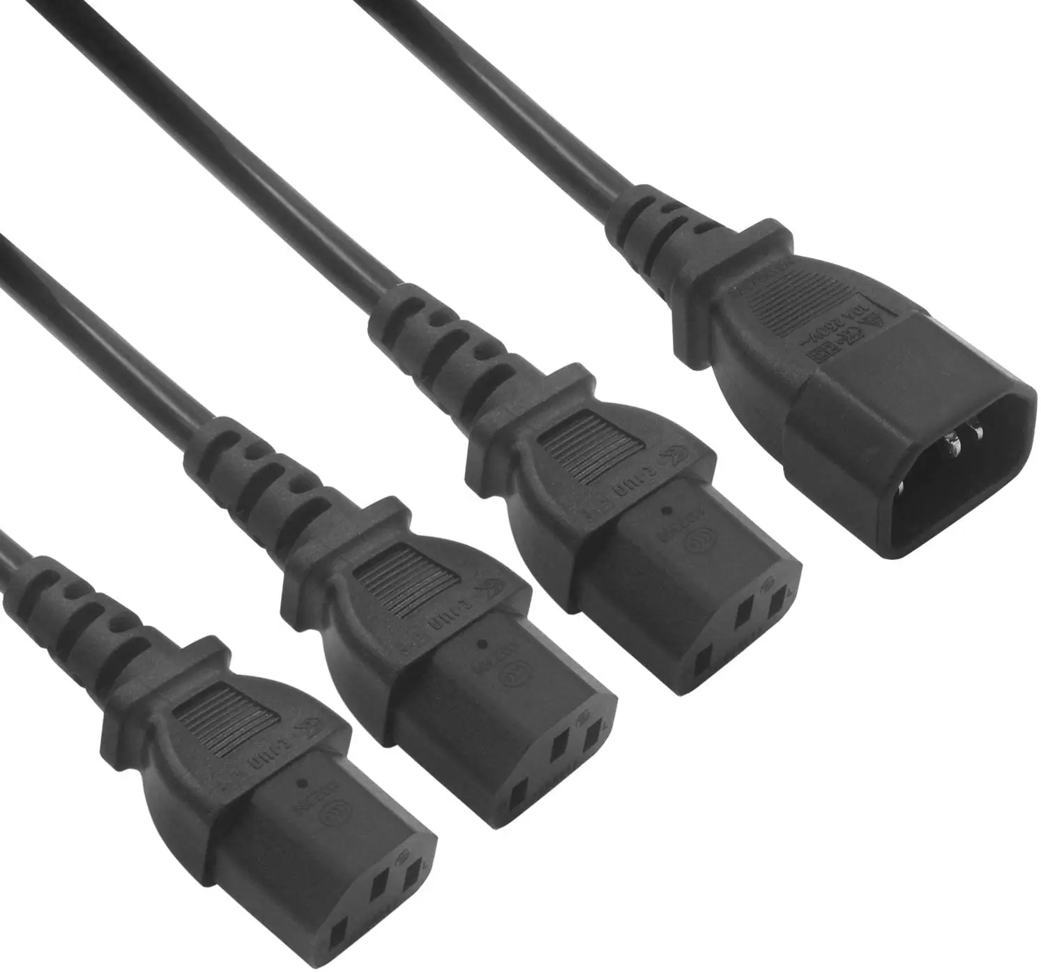 IEC C14 to C13 EU US Y Split Power Cord 1 to 2 3 4 Splitting Power Cable for Computers