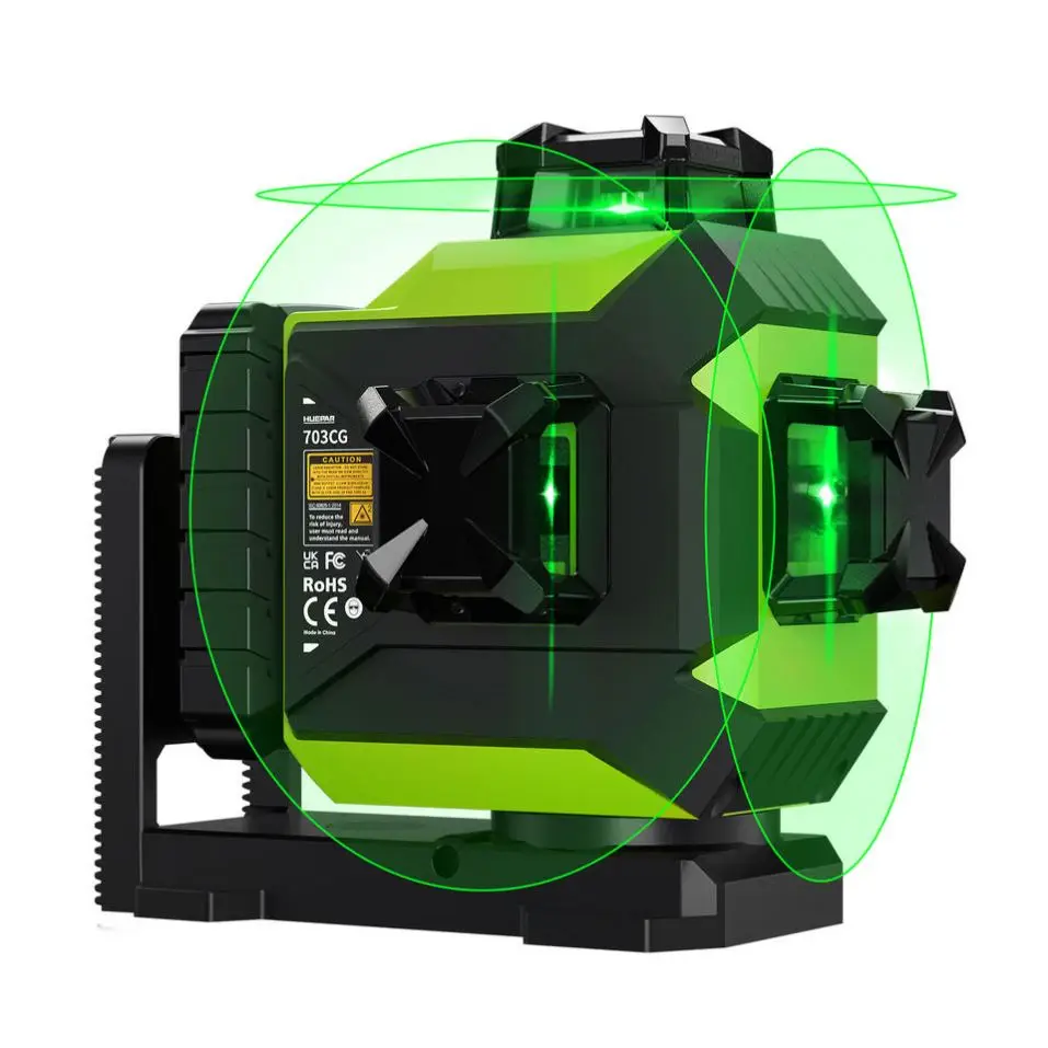 Huepar 703CG 3D Green Laser Level 12 Lines 360 Degree Auto Automatic Multifunctional Tool Kit