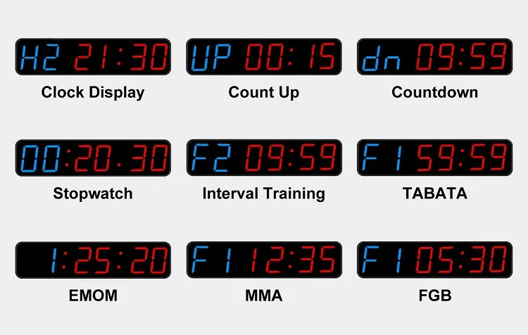 Jhering 6 Digits MMA Tabata Stopwatches Interval Fitness Training Timer Boxing Clock