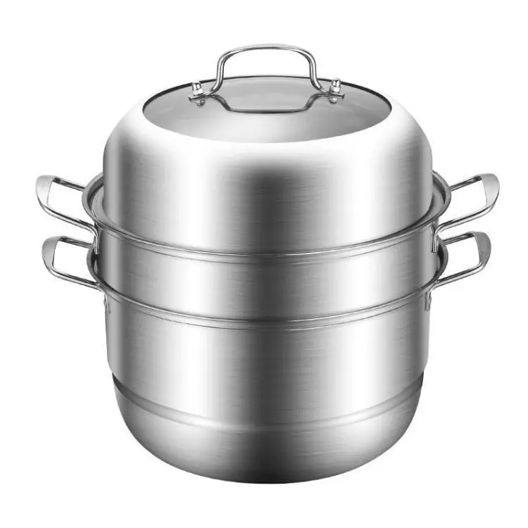 Factory Thickened 28cm Portable Multifunctional Set 3 Layer Food Display Stainless Steel Multi Function Steamer Pot