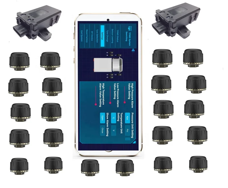 22 wheel Smart Android phone internaltruck bus tpms wireless tire pressure monitoring system