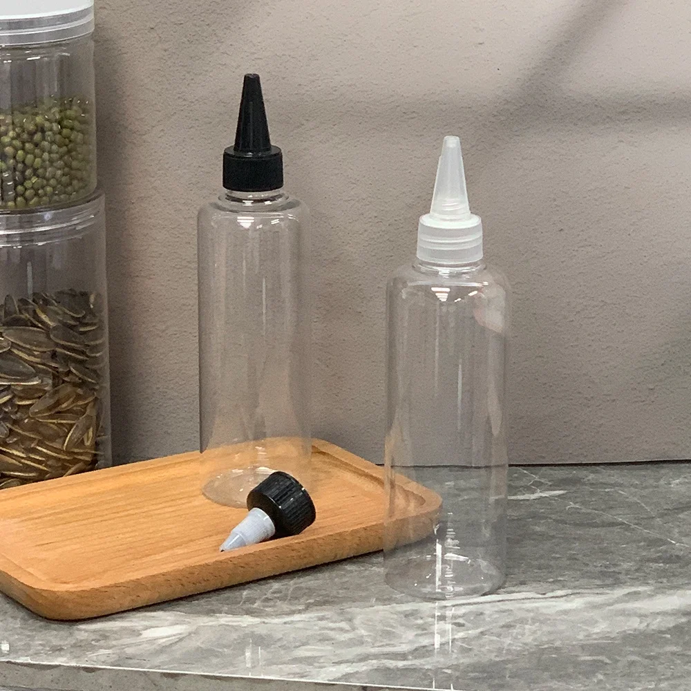 Hot-Sale Plastic Squeeze Sharp Mouth Squeeze Bottles with Twist Cap