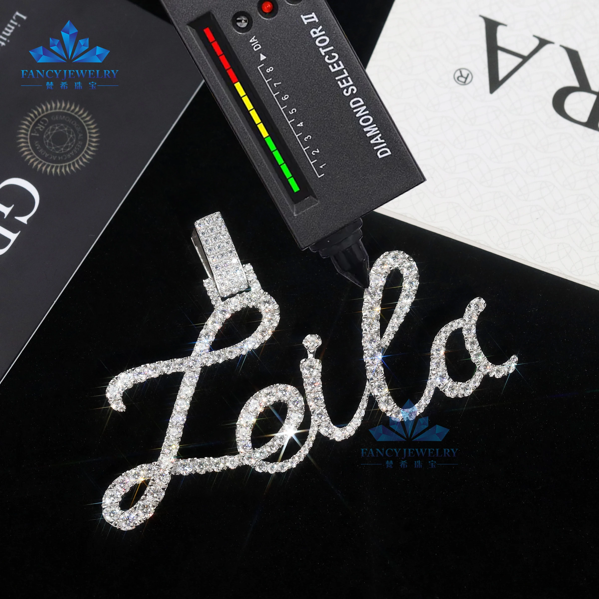 Custom Luxury Jewelry HipHop Style D VVS Moissanite 925 Silver Gold Plated Letter Pendant For Gift Party