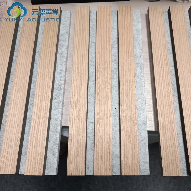 Custom 3D Modern Fireproofing Sound-absorbing European Art Home Ceiling Black PET Mdf wood slats wall acoustic panels akupanel