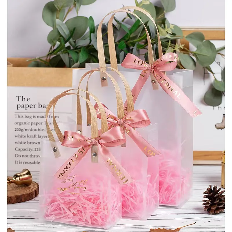 Wholesale Plastic Gift Bag Custom Logo Waterproof Plastic Bags For gift Party Wedding Birthday Bag
