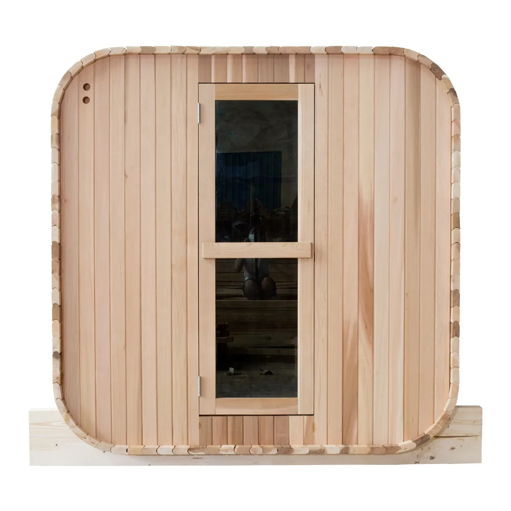 Alphasauna Great Price New Design Canadian Red cedar Outdoor Square Barrel Sauna