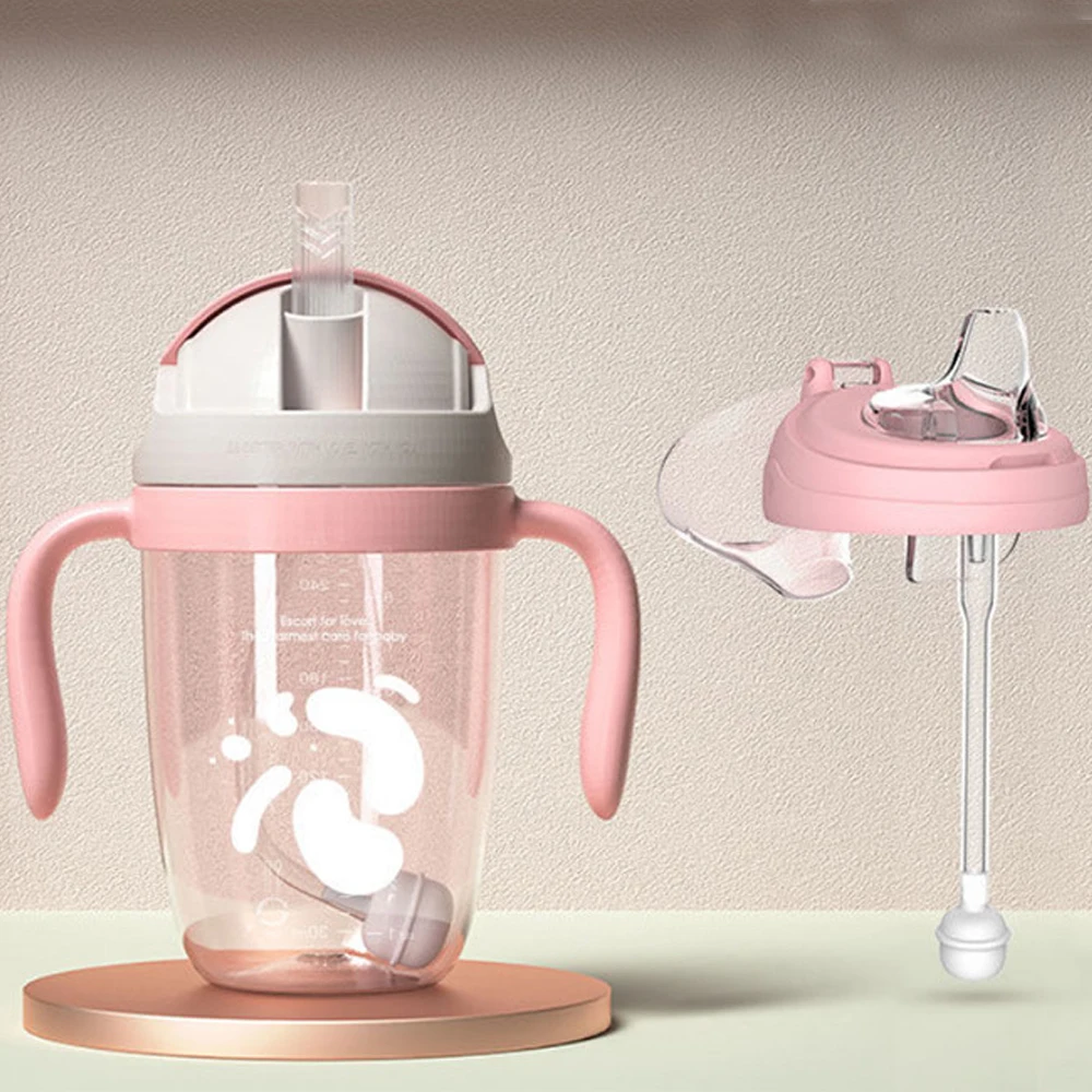 Food Grade Silicone Feeding Training Water Cup Baby Straw toddler  Sippy Drinking Cup for 1 year old